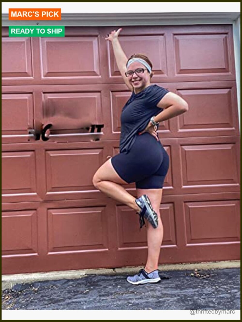 High Waist Biker Shorts Tummy Control Workout Curve Lifting Tights - Picture 4 of 7